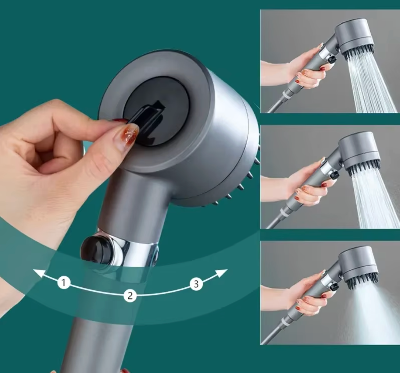 Cap de duș HydroFlow Pro – moduri de pulverizare