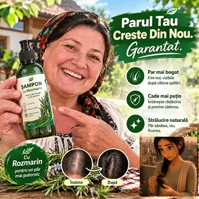🌿 Sampon cu Rozmarin – Pentru Par Mai Des si Mai Puternic